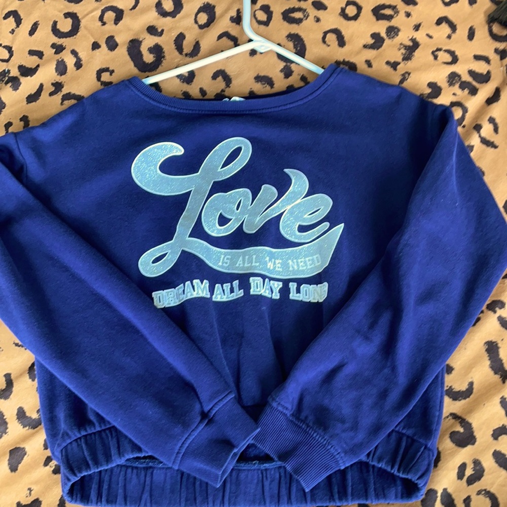 Navy blue cropped crew neck H&M